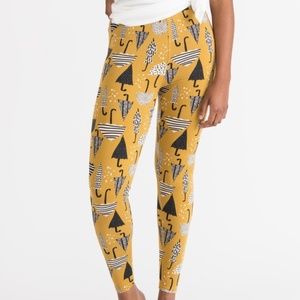 Agnes & Dora Mustard Umbrella Print Leggings NWT Sizes XS